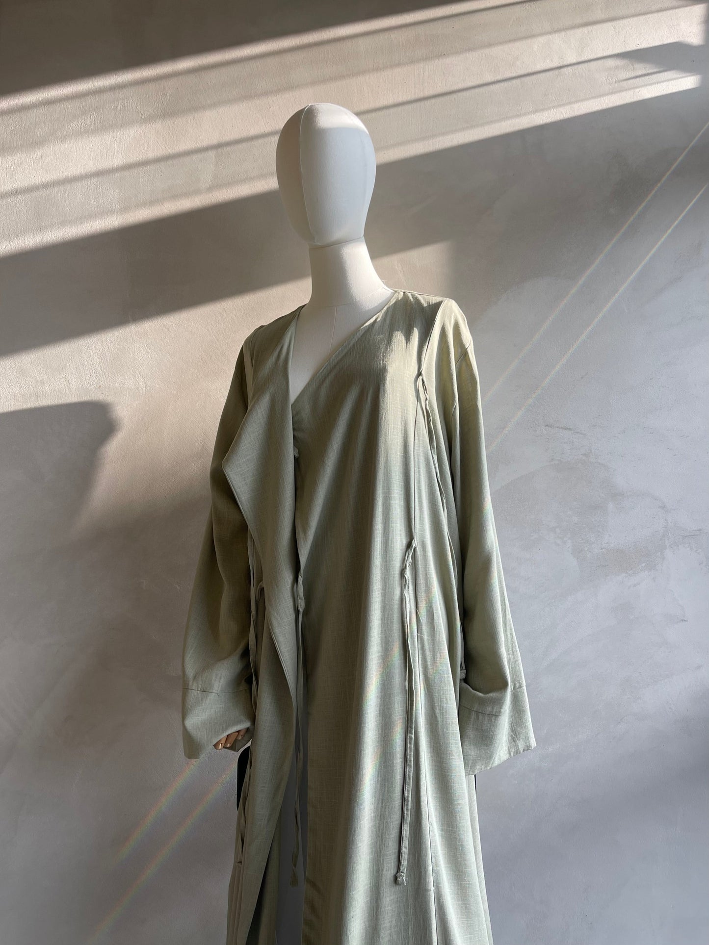 Sage Wrap Tie Abaya