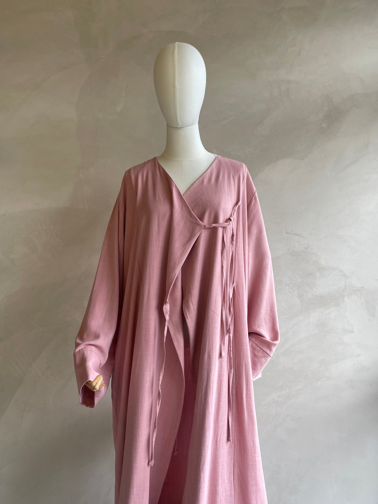 Blush Wrap Tie Abaya