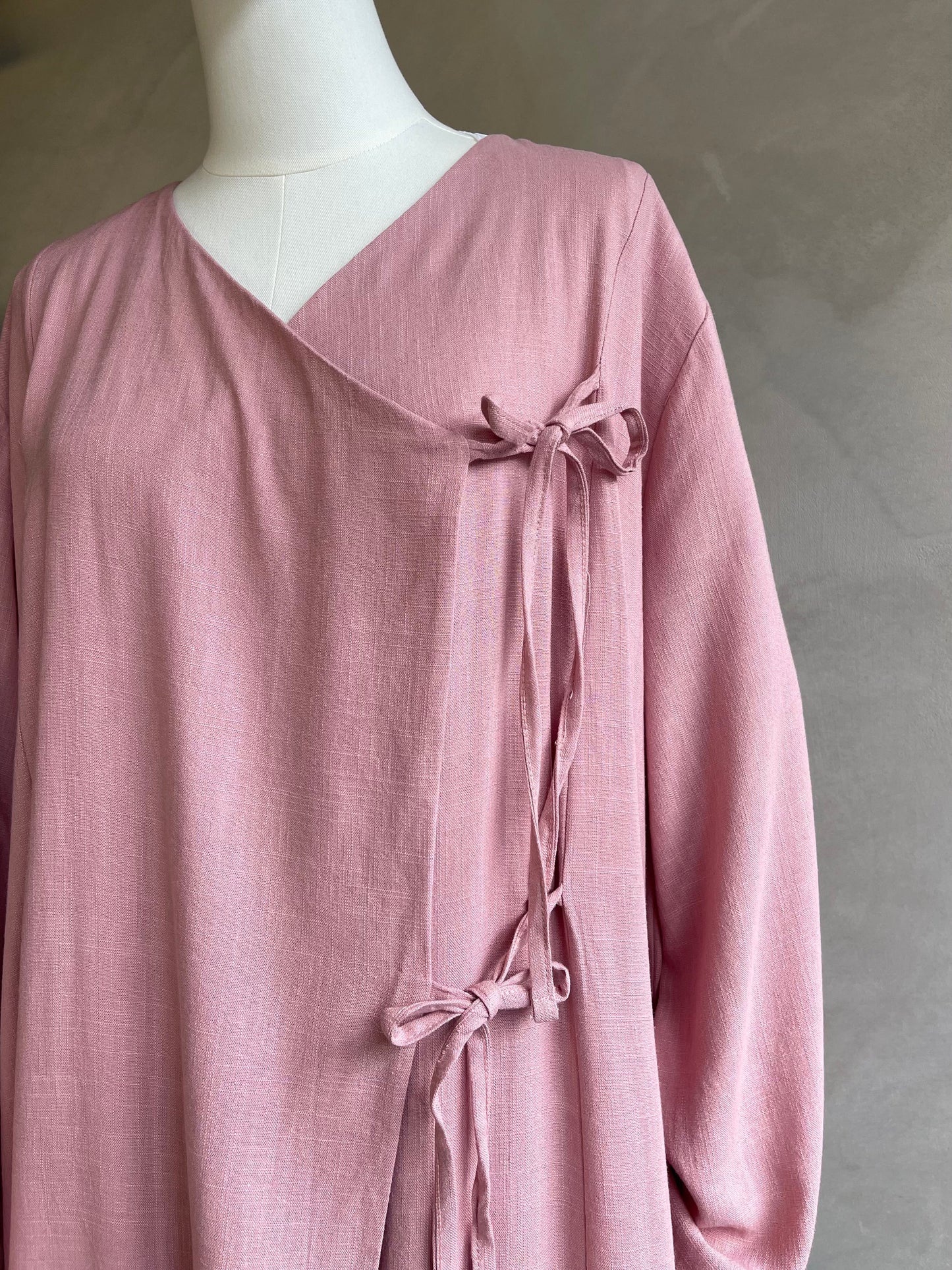 Blush Wrap Tie Abaya